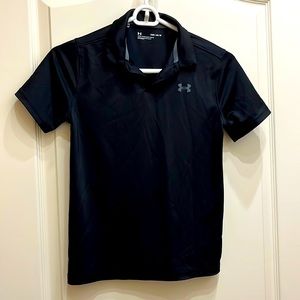 🇺🇸Boys under armor black polo shirt size youth medium